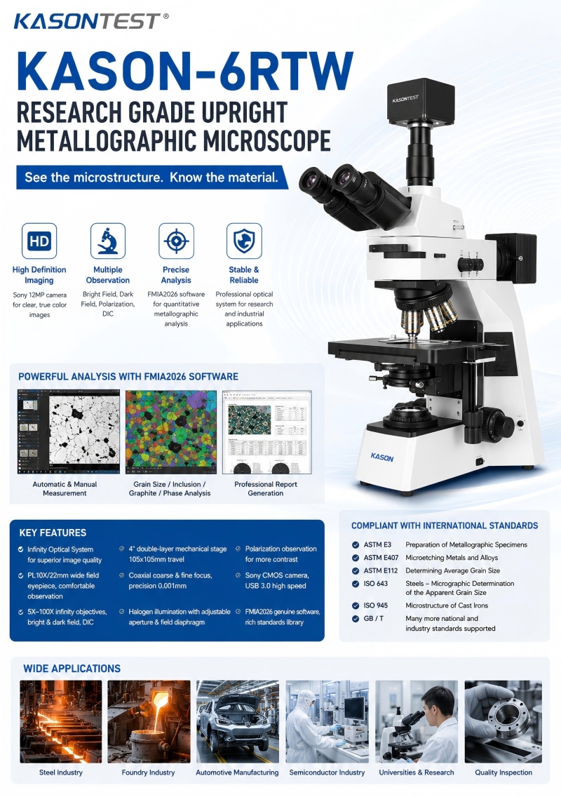 How Can the KASON-6RTW Metallographic Microscope Help You Meet ASTM E112 and ISO 643 Requirements?