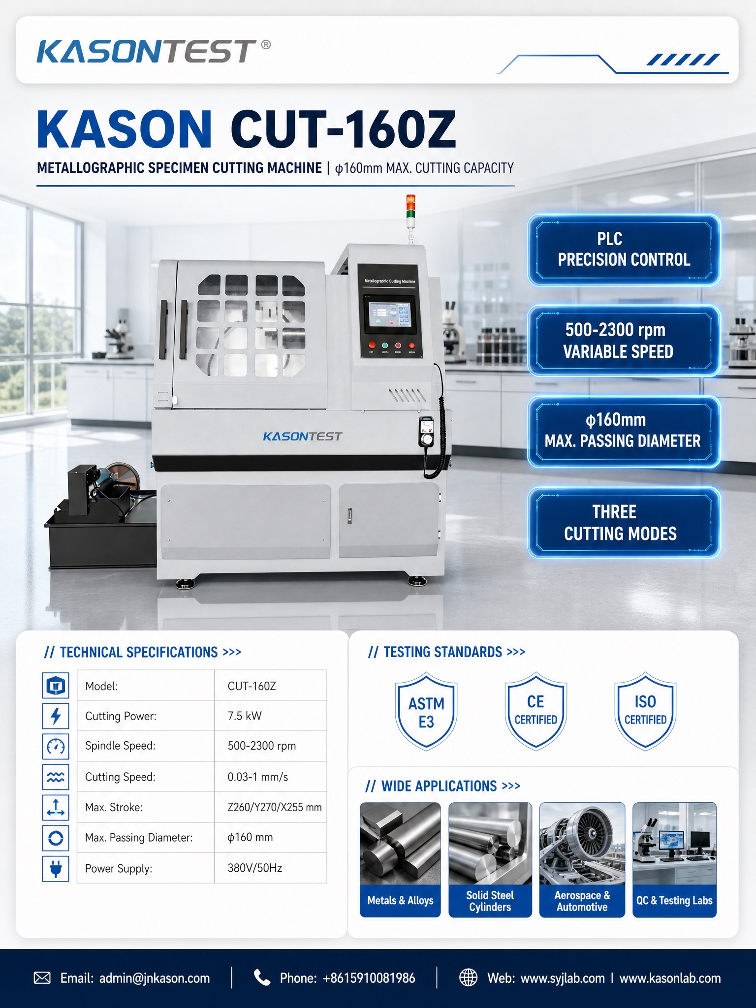 KASON CUT-160Z Metallographic Specimen Cutting Machine